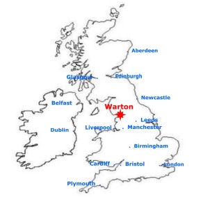 Warton, centre of the UK (almost!)
